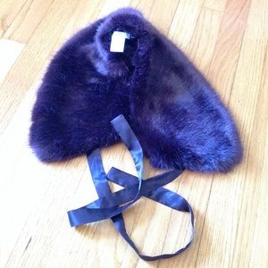 Plum faux fur collar wrap